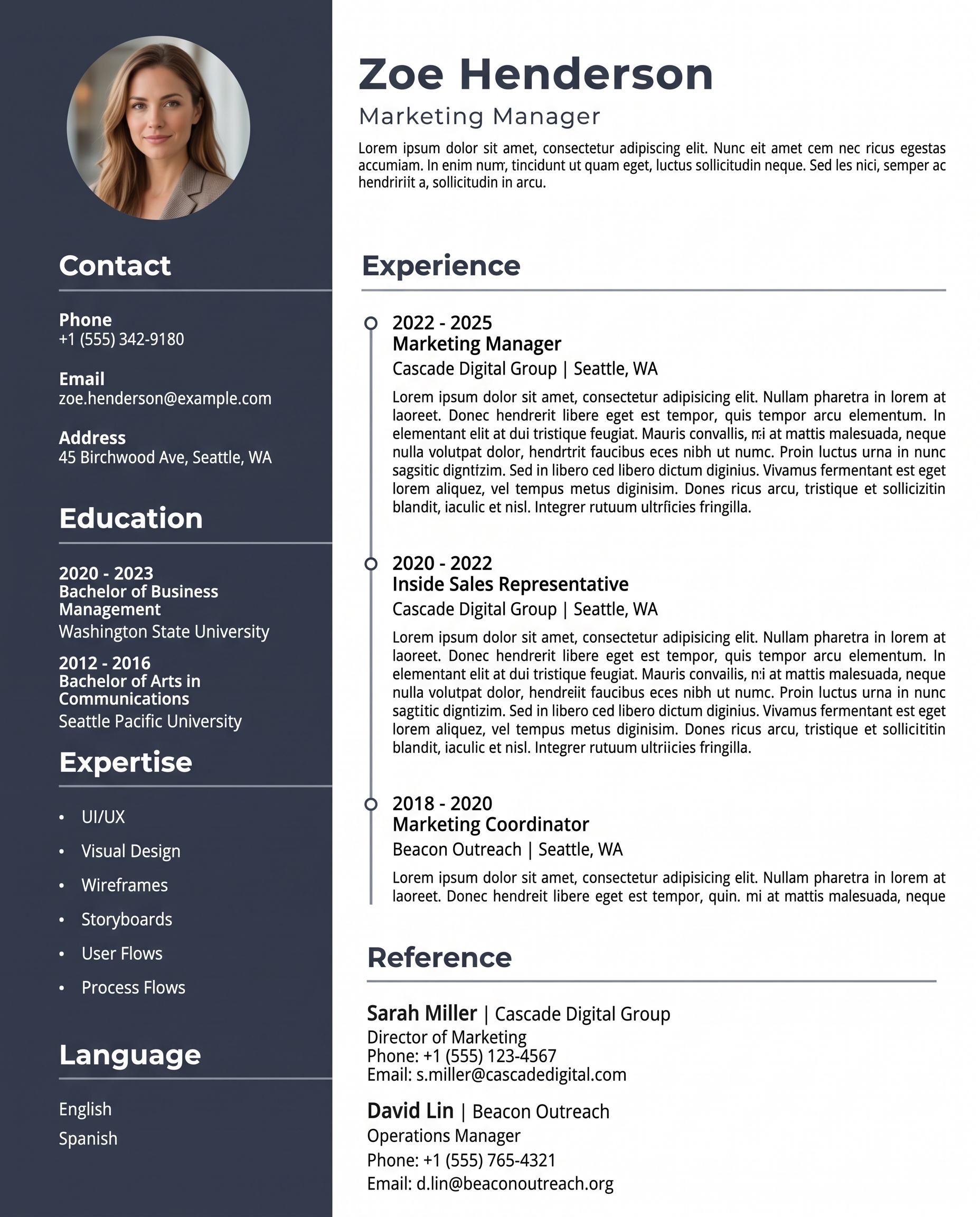 Clean Modern PDF CV